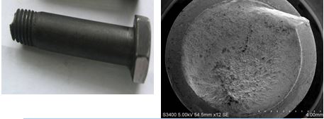 螺栓斷裂位置，螺栓扭斷斷口