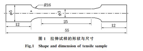 圖１ 拉伸試樣的形狀與尺寸